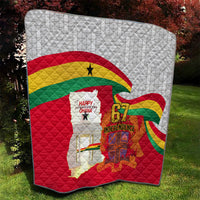 Ghana Independence Day Quilt Gana Map Happy 67 Years Anniversary - Wonder Print Shop