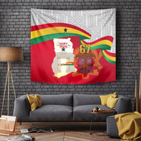 Ghana Independence Day Tapestry Gana Map Happy 67 Years Anniversary - Wonder Print Shop