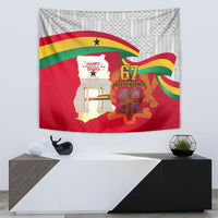 Ghana Independence Day Tapestry Gana Map Happy 67 Years Anniversary - Wonder Print Shop