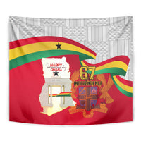 Ghana Independence Day Tapestry Gana Map Happy 67 Years Anniversary - Wonder Print Shop