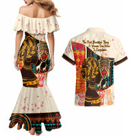 Africa International Women Day Couples Matching Mermaid Dress and Hawaiian Shirt African Pattern - Wonder Print Shop
