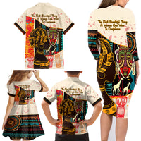 Africa International Women Day Family Matching Long Sleeve Bodycon Dress and Hawaiian Shirt African Pattern - Wonder Print Shop