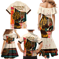 Africa International Women Day Family Matching Mermaid Dress and Hawaiian Shirt African Pattern - Wonder Print Shop