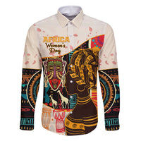 Africa International Women Day Family Matching Off Shoulder Long Sleeve Dress and Hawaiian Shirt African Pattern - Wonder Print Shop