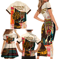 Africa International Women Day Family Matching Short Sleeve Bodycon Dress and Hawaiian Shirt African Pattern - Wonder Print Shop