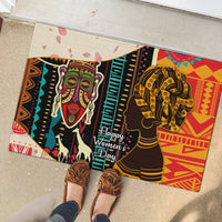 Africa International Women Day Rubber Doormat African Pattern - Wonder Print Shop