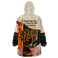 Africa International Women Day Wearable Blanket Hoodie African Pattern - Wonder Print Shop