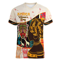 Africa International Women Day Women V Neck T Shirt African Pattern - Wonder Print Shop