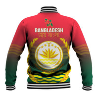 Bangladesh Independence Day Baseball Jacket Royal Bengal Tiger With Coat Of Arms - Wonder Print Shop