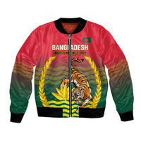 Bangladesh Independence Day Bomber Jacket Royal Bengal Tiger With Coat Of Arms - Wonder Print Shop