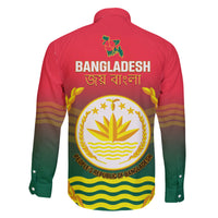 Bangladesh Independence Day Family Matching Off Shoulder Short Dress and Hawaiian Shirt Royal Bengal Tiger With Coat Of Arms - Wonder Print Shop