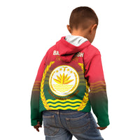Bangladesh Independence Day Kid Hoodie Royal Bengal Tiger With Coat Of Arms - Wonder Print Shop