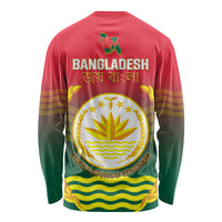 Bangladesh Independence Day Long Sleeve Shirt Royal Bengal Tiger With Coat Of Arms - Wonder Print Shop