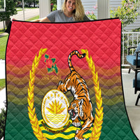 Bangladesh Independence Day Quilt Royal Bengal Tiger With Coat Of Arms - Wonder Print Shop