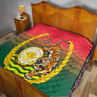 Bangladesh Independence Day Quilt Royal Bengal Tiger With Coat Of Arms - Wonder Print Shop