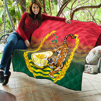 Bangladesh Independence Day Quilt Royal Bengal Tiger With Coat Of Arms - Wonder Print Shop