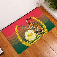 Bangladesh Independence Day Rubber Doormat Royal Bengal Tiger With Coat Of Arms - Wonder Print Shop