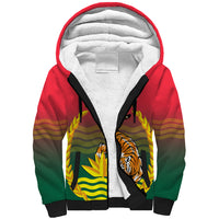 Bangladesh Independence Day Sherpa Hoodie Royal Bengal Tiger With Coat Of Arms - Wonder Print Shop