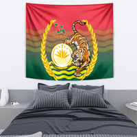 Bangladesh Independence Day Tapestry Royal Bengal Tiger With Coat Of Arms - Wonder Print Shop