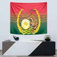 Bangladesh Independence Day Tapestry Royal Bengal Tiger With Coat Of Arms - Wonder Print Shop