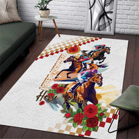 Kentucky Horse Racing Area Rug 2025 Happy 151st Anniversary With Roses LT14