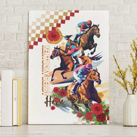 Kentucky Horse Racing Canvas Wall Art 2025 Happy 151st Anniversary With Roses LT14