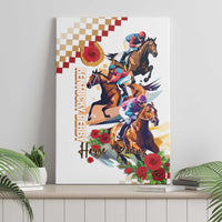 Kentucky Horse Racing Canvas Wall Art 2025 Happy 151st Anniversary With Roses LT14