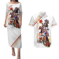 Kentucky Horse Racing Couples Matching Puletasi and Hawaiian Shirt 2025 Happy 151st Anniversary With Roses LT14