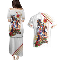 Kentucky Horse Racing Couples Matching Puletasi and Hawaiian Shirt 2025 Happy 151st Anniversary With Roses LT14