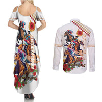Kentucky Horse Racing Couples Matching Summer Maxi Dress and Long Sleeve Button Shirt 2025 Happy 151st Anniversary With Roses LT14