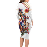 Kentucky Horse Racing Family Matching Long Sleeve Bodycon Dress and Hawaiian Shirt 2025 Happy 151st Anniversary With Roses LT14