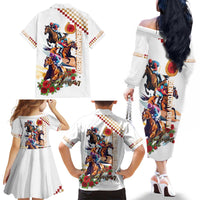Kentucky Horse Racing Family Matching Off Shoulder Long Sleeve Dress and Hawaiian Shirt 2025 Happy 151st Anniversary With Roses LT14