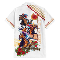 Kentucky Horse Racing Family Matching Off Shoulder Long Sleeve Dress and Hawaiian Shirt 2025 Happy 151st Anniversary With Roses LT14
