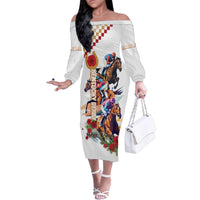 Kentucky Horse Racing Family Matching Off Shoulder Long Sleeve Dress and Hawaiian Shirt 2025 Happy 151st Anniversary With Roses LT14