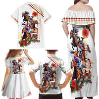 Kentucky Horse Racing Family Matching Off Shoulder Maxi Dress and Hawaiian Shirt 2025 Happy 151st Anniversary With Roses LT14
