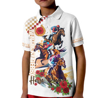 Kentucky Horse Racing Kid Polo Shirt 2025 Happy 151st Anniversary With Roses LT14
