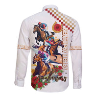 Kentucky Horse Racing Long Sleeve Button Shirt 2025 Happy 151st Anniversary With Roses LT14