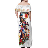 Kentucky Horse Racing Off Shoulder Maxi Dress 2025 Happy 151st Anniversary With Roses LT14