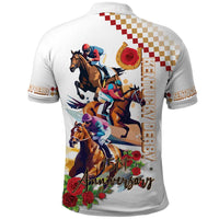 Kentucky Horse Racing Polo Shirt 2025 Happy 151st Anniversary With Roses LT14