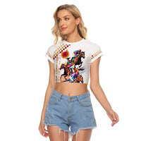 Kentucky Horse Racing Raglan Cropped T Shirt 2025 Happy 151st Anniversary With Roses LT14