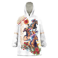 Kentucky Horse Racing Wearable Blanket Hoodie 2025 Happy 151st Anniversary With Roses LT14