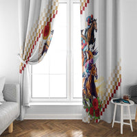 Kentucky Horse Racing Window Curtain 2025 Happy 151st Anniversary With Roses LT14