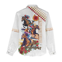 Kentucky Horse Racing Women Casual Shirt 2025 Happy 151st Anniversary With Roses LT14