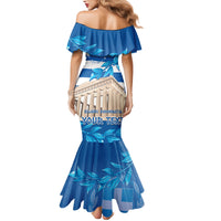 Personalised Greece Independence Day Family Matching Mermaid Dress and Hawaiian Shirt Acropolis Mix Laurel Branch - Wonder Print Shop