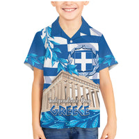 Personalised Greece Independence Day Family Matching Mermaid Dress and Hawaiian Shirt Acropolis Mix Laurel Branch - Wonder Print Shop