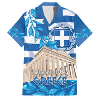 Personalised Greece Independence Day Family Matching Summer Maxi Dress and Hawaiian Shirt Acropolis Mix Laurel Branch - Wonder Print Shop