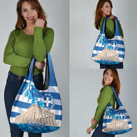 Greece Independence Day Grocery Bag Acropolis Mix Laurel Branch