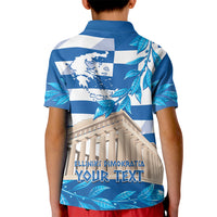 Personalised Greece Independence Day Kid Polo Shirt Acropolis Mix Laurel Branch - Wonder Print Shop