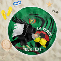 Custom Bolivia Football Beach Blanket Andean Condor Vamo La Verde