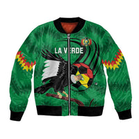 Custom Bolivia Football Bomber Jacket Andean Condor Vamo La Verde